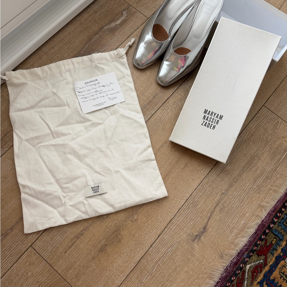 Maryam Nassir Zadeh Metallic Silver mules